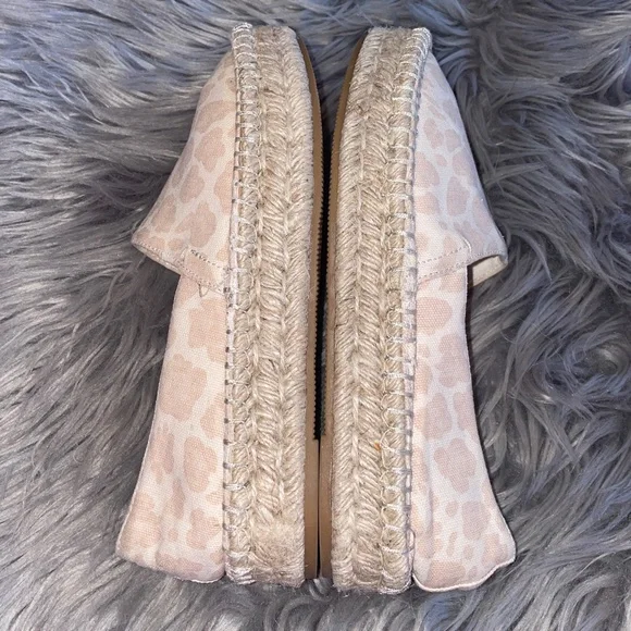 EUC Splendid Laney Animal Print Ivory Cheetah Espadrille Flats Size 8.5 - Picture 4 of 9